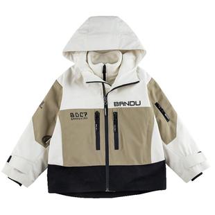 半度闲女童户外三合一冲锋外套秋冬洋气25新款中大童装加厚摇粒绒