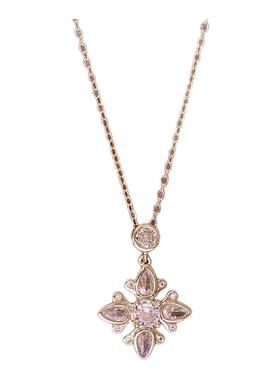 银色四叶草锆石吊坠项链高级感