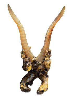 天然羊角实心文玩摆件