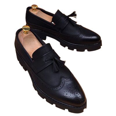 布洛克雕花皮鞋商务休闲男鞋厚底