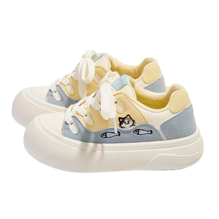 人本正品断码清仓品牌鞋子女冬季加绒厚底板鞋小众百搭大头二棉鞋