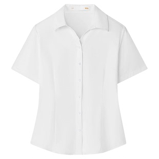 HLA/海澜之家凉感职业通勤短袖正装衬衫26春夏新商务纯色衬衣女装