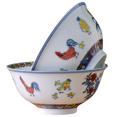 高白瓷高温釉下彩健康米饭碗面碗