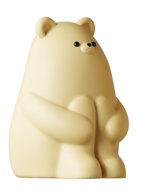 抱抱熊可爱桌面茶几高颜值奶油风