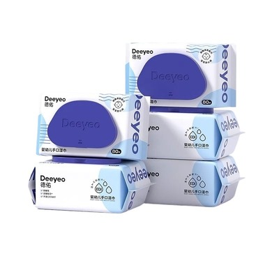 德佑婴幼儿童手口专用清洁湿巾加厚大包80抽1包