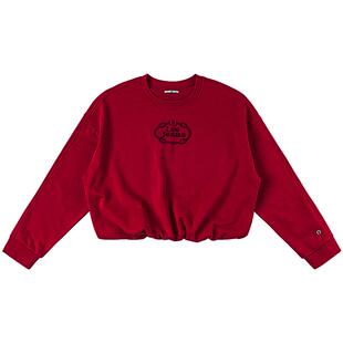 Lee商场同款26舒适版圆领植绒Logo马年新春限定女款宽松廓形卫衣