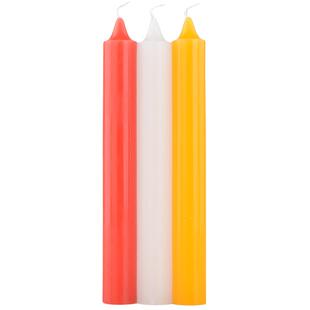加粗款长杆直形无味照明红白蜡烛家用停电应急备用黄色2.5*20cm腊