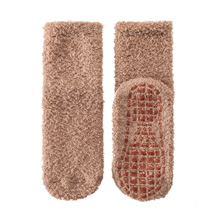 儿童地板袜珊瑚绒秋冬男童女童加厚底保暖防滑底冬季室内隔凉鞋袜