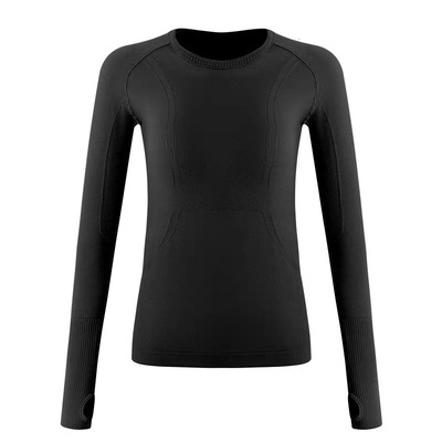 平替运动上衣女秋冬款修身圆领速