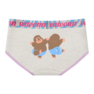 情侣卡通内裤纯棉男平角女三角搞笑印花高弹收腹宽腰带抗菌裆大码
