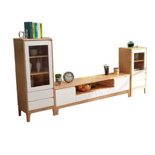 北欧实木茶几电视柜高低组合现代简约客厅家用影视视电视机柜边柜
