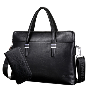 蓝博袋鼠男士包真皮公文包男商务电脑包牛皮手提包单肩斜挎包男包