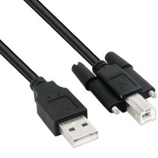 USB2.0A公转B公方口带螺丝可固定数据线适用京航/大恒大华工业相机方形接口USB连接线