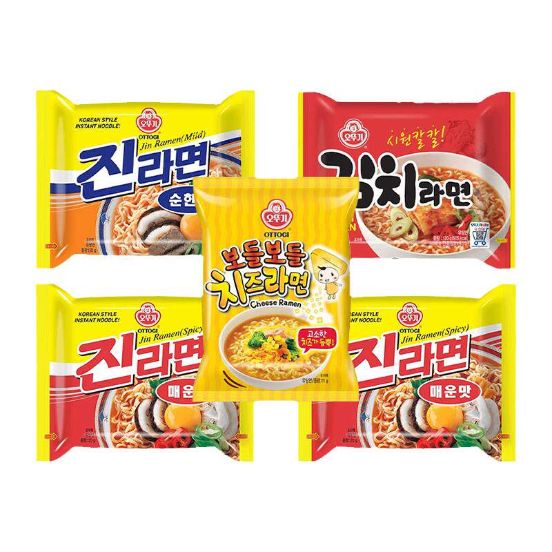 不倒翁金拉面辣味韩国进口真海鲜拉面方便面泡面袋装速食芝士拉面