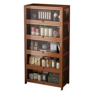 茶柜置物架茶室博古架摆件柜新中式非实木防尘茶具茶叶收纳展示架