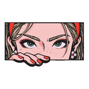 眼神INS汽车车贴美女反光摩托车卡通电动车个性贴纸后窗玻璃COCO