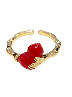 本命年马葫芦戒指红色显白轻奢