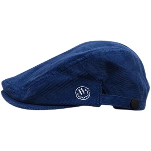 反戴贝雷帽灯芯绒街头复古前进鸭舌帽男日系复古休闲画家帽子女潮