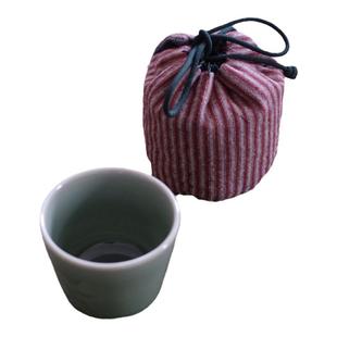仕覆袋纯棉条纹主人杯单杯袋公道杯袋便携功夫旅行户外茶具收纳袋