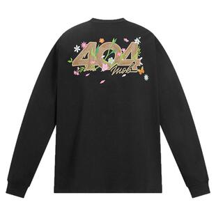 404MOB美式复古花卉刺绣长袖T恤男女款2025秋季新款潮牌宽松上衣