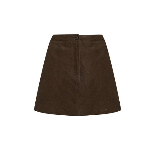 Kroche 26aw「100棉」慵懒休闲 竖条灯芯绒显瘦短款高腰A字半身裙