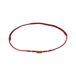 足金999平安扣黄金小隔片本命年纯手工编织素红绳极细手链脚链女