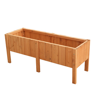 防腐木花箱室内阳台花槽户外长方形加高脚种植箱室外木制长条花盆