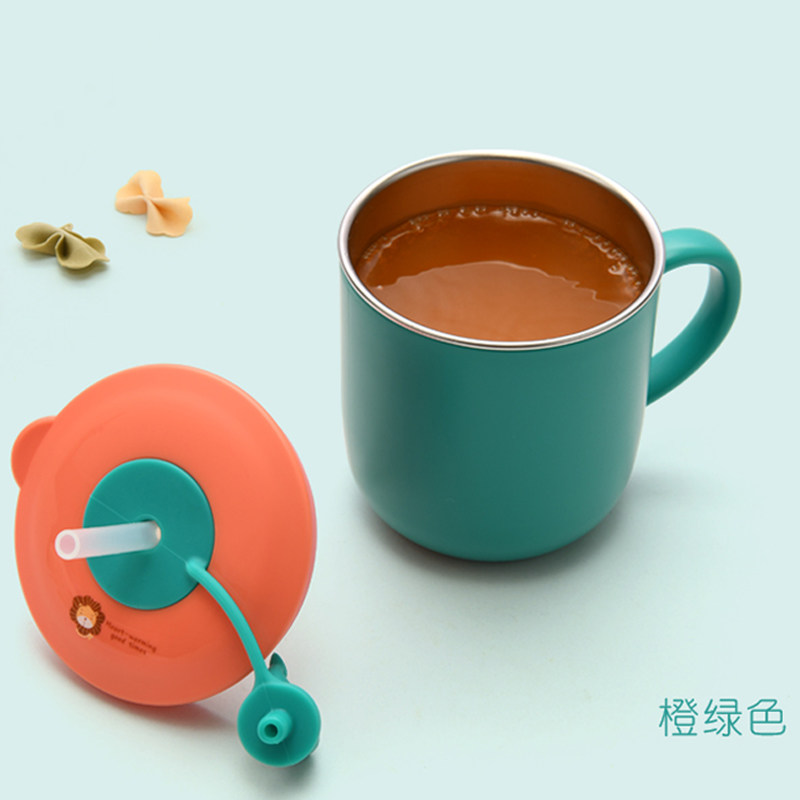 儿童家用316不锈钢饮水杯牛奶杯宝宝婴儿 杯子口杯宝宝吸管杯防摔