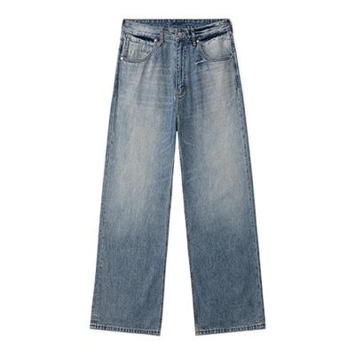 STARTER牛仔裤2025夏季新款男女休闲百搭做旧丹宁微喇直筒裤长裤