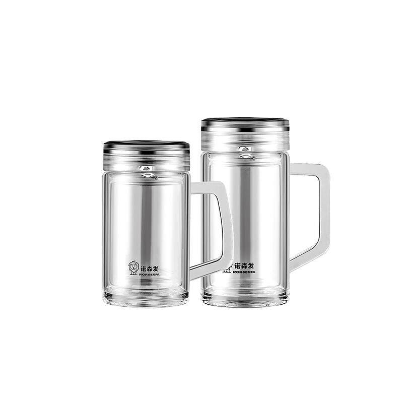 双层水晶玻璃手柄茶滤加厚杯底