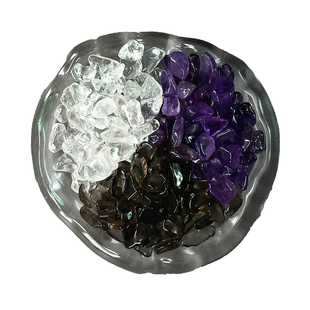 天然水晶消磁石净化碗盒水晶消磁容器白水晶消磁石紫水晶消磁手链