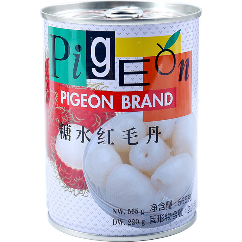 泰国进口白鸽红毛丹罐头佐料果肉