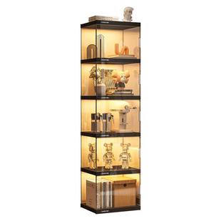 书架落地置物架客厅手办收纳柜子透明展示简易防尘儿童家用窄书柜