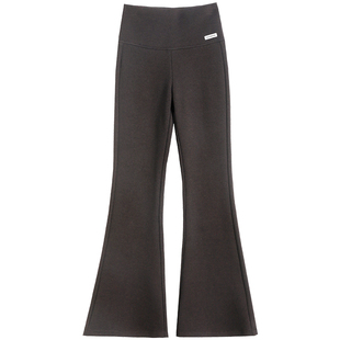 运动微喇裤女2025新款秋冬糯米绒加厚保暖高腰显瘦休闲马蹄喇叭裤