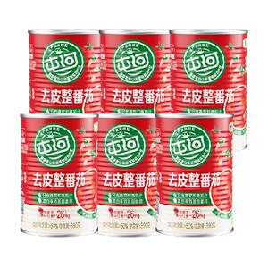 中粮屯河新疆内蒙去皮整番茄罐头390g*6罐番茄丁西红柿番茄酱罐头