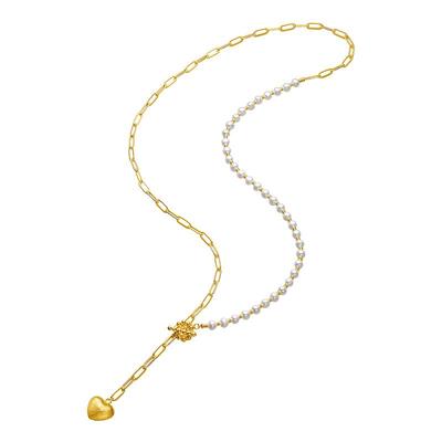爱心款淡水珍珠毛衣链