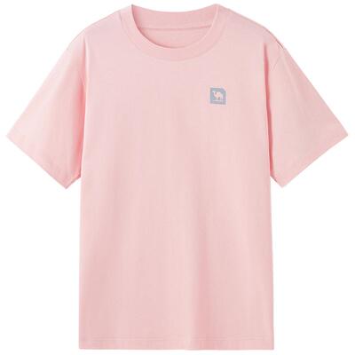 骆驼女装纯棉短袖t恤2025夏季新款宽松圆领半袖体恤休闲打底衫男