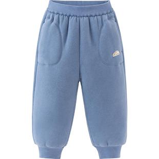 迷你巴拉巴拉男童女童裤子冬装加绒加厚裤宝宝保暖儿童摇粒绒长裤