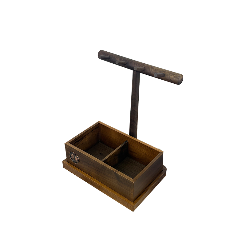 黑胡桃玄关收纳摆件实木高级装饰入户置物架首饰手串钥匙抽屉架子