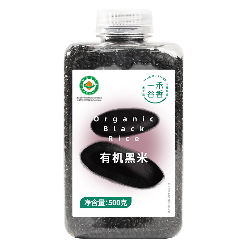 一禾谷香有机黑米500g罐装