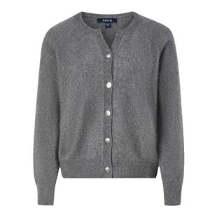 【浣熊绒+羊毛】PRICH圆领针织开衫冬季新款单排扣长袖上衣女