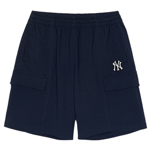 MLB儿童官方男女童复古精致透气刺绣LOGO户外工装短裤春季款