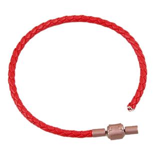 皮绳半成品男女情侣款手链diy黑绳可穿黄金转运珠编织红绳本命年