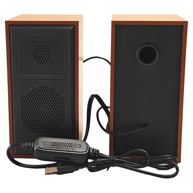 木质2.0家用USB有源笔记本音箱