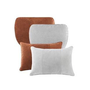 三方半Alcantara奔驰车头枕车用护颈枕奥迪透气靠枕保时捷特斯拉