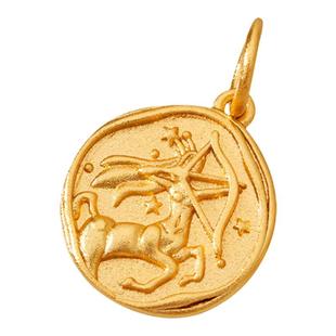 古法沙金十二星座圆牌吊坠项链手串链坠子本命年狮子座射手座水瓶