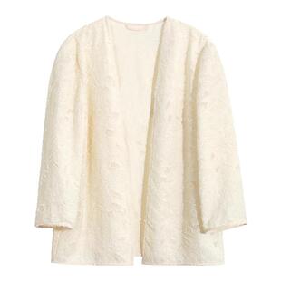 OFFIY-千金书卷气新中式烧花拉毛通勤防晒夏季衬衫批衫小衫26新款