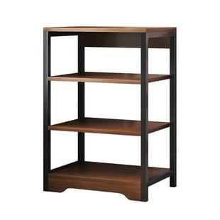 架子置物架落地多层收纳储物书架办公室桌边钢木卧室简易家用书柜