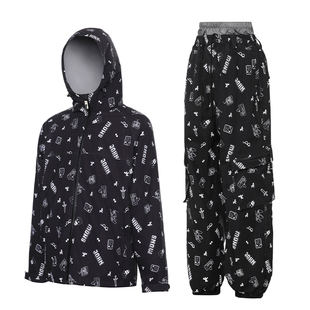 John snow数码印花滑雪服套装女款男双板25新款黑色防水保暖雪服