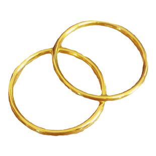 三生三世黄金戒指女999足金网红纯金磨砂素圈指环3D硬金细款光圈